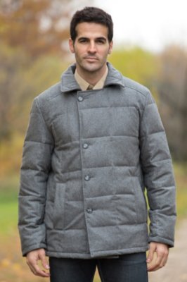 Men's Logan Wool-Blend Pea Coat with Down Lining