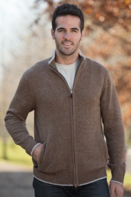 Men's Michael Cashmere-Blend Wool Sweater with Suede Trim