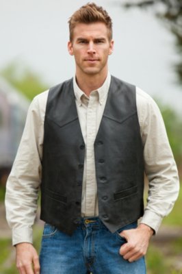 Men's Creed Western Lambskin Leather Vest (Tall)