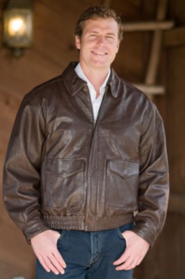 Men's Leather Bomber Jacket