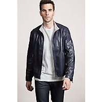 Delton Reversible Lambskin Leather Jacket, NAVY/OFF WHITE