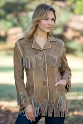 Women's Woodstock Fringe Lamb Suede Jacket 