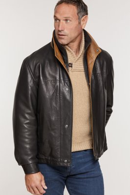 Men's Romano Lambskin Leather Jacket (Tall)