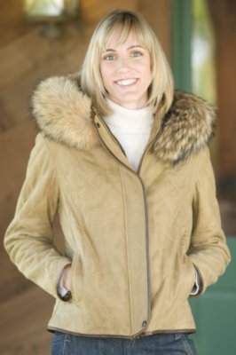 Women's Amelia Leather Hooded Jacket