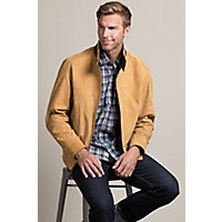 San Diego Lambskin Suede Leather Bomber Jacket, CAMEL