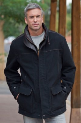 Men's Green Bay Cashmere & Leather Trim Coat