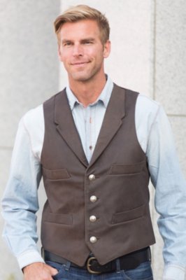 Men's Travis 4-Pocket Cowhide Leather Vest