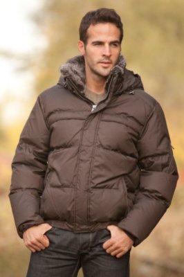 Men’s Andrew Marc Union Down Coat with Rabbit Fur Trim