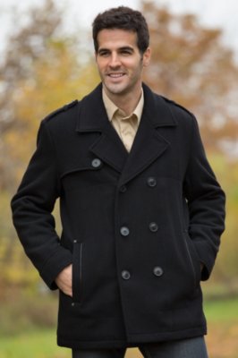 Men's Andrew Marc Nick Wool-Blend Pea Coat