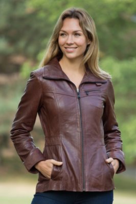 Women's Andrew Marc Trace Lambskin Leather Jacket