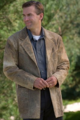 Men's Sueded Lamb Blazer with Whipstitch