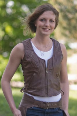 Women's Side Lace Leather Vest