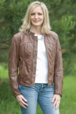 Women's Zip Front Leather Jacket
