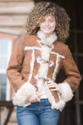Women's Curly Lamb Jacket with Toggles