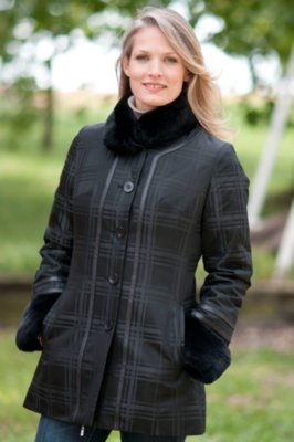 Women’s Arden Microfiber Jacket with Rabbit Fur Trim
