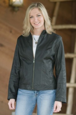 Women's Zip-Front Leather Jacket