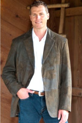 Men's 3-Button Italian Lambskin Leather Blazer