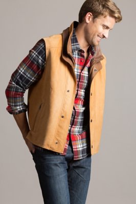 Falcon Lambskin Leather Vest, MAPLE/RUSTIC