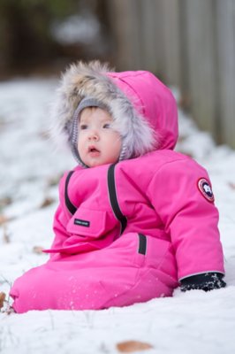 UPC 801688129935 product image for Children's Canada Goose Bunny Bunting with Coyote Fur Trim, SUMMIT PINK, Size 6- | upcitemdb.com