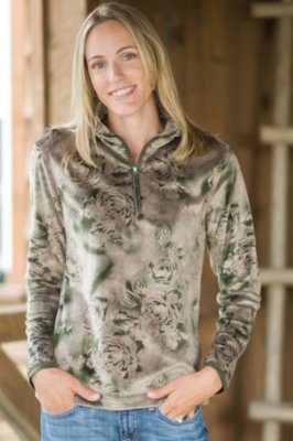 Women's Floral Half-Zip Pullover Shirt