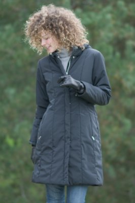Women's Microfiber Coat with Fox Hood