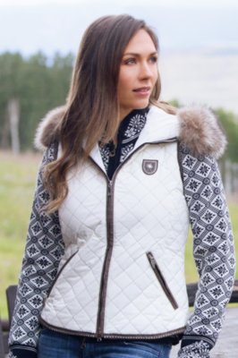 Women's M. Miller Molly Vest with Raccoon Fur Trim