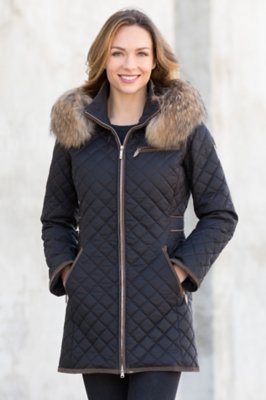Women’s M. Miller Strella Coat with Raccoon Fur Trim
