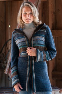 Women's Mixed Knit Sweater Coat