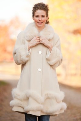 Women's Gillian Cashmere-Blend Coat with Fox Fur Trim