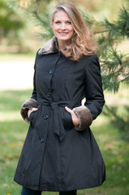 Women’s Noelle Microfiber Coat with Shearling Lining