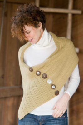 Women's Mixed Media Cotton Button Wrap
