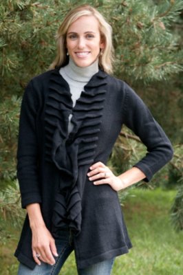 Women's Florence Ruffle Tie Cotton Cardigan