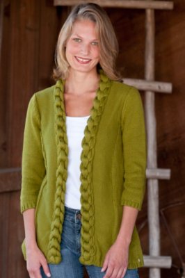 Women's Dublin Cotton Cardigan with Braid Detail