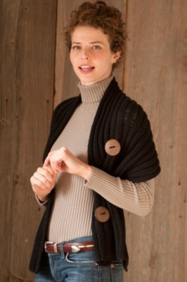 Women's Village Button Wrap, 16 BLACK, Size 1 Size
