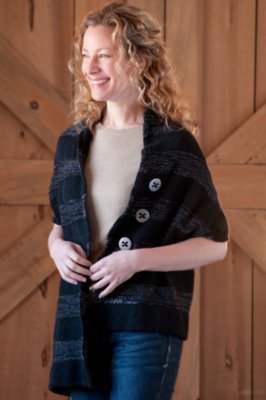 Women's Sassy Button  Wrap, 16 BLACK, Size 1 Size