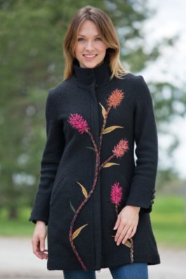 Women's Indian Paintbrush Boiled Wool Coat