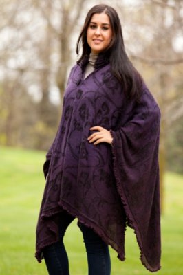 Women's Mabli One-Button Alpaca Wool Poncho
