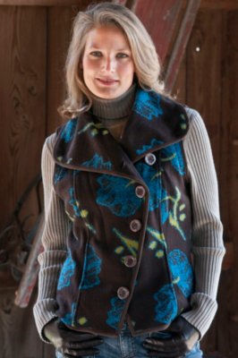 Women's Midnight Floral Asymmetric Vest