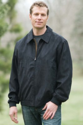 Men's Micro Suede Zip Bomber Jacket