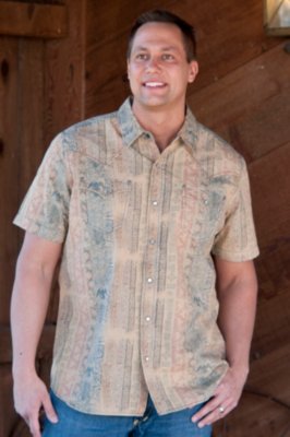 Men's Austin American Print Poplin Cotton Shirts