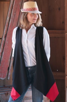 Women's Color Block Cotton Vest with D-Ring Detail