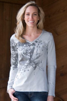 Women's Organic Cotton Leaves Long-Sleeve Tee