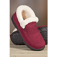 Women's Overland Harper Shearling-Lined Suede Slipper Shoes, BERRY