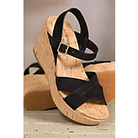 Women's Kork-Ease Ava 2.0 Suede Wedge Sandals, BLACK SUEDE