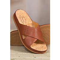 Women's Kork-Ease Amboy Leather Slide Sandals, BROWN