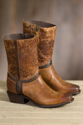 Women's Sonora Bailey Leather Cowboy Boots, LIGHT BROWN