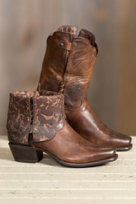 Women's Sonora Cassidy Leather Short Cowboy Boots, BROWN