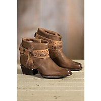 Women's Sonora Randi Leather Short Cowboy Boots, BROWN