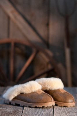 Women's Coquette UGG Slippers, BOMBERJKT CHESTNUT, Size 8 B(M) US