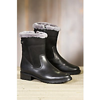 Women's Blondo Victory Shearling-Lined Waterproof Leather Short Boots, BLACK